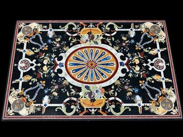 Tafel - Steen, Marmer - Decoratief rechthoekig blad - inleg
