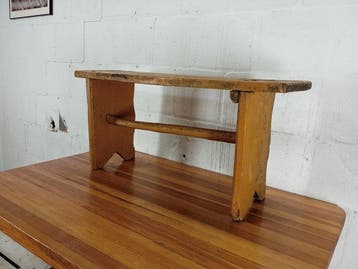 Bank - Antieke beschilderde houten kapelbank - Hout
