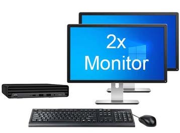 HP Engage Flex Mini i5 10e Gen incl. 2 Monitoren + Windows, Computers en Software, Desktop Pc's, 256 GB, 8 GB, Nieuw, Ophalen of Verzenden