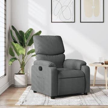 Fauteuil verstelbaar donkergrijs | Retourdeal 48% Korting, 75 tot 100 cm, Ophalen of Verzenden, Zo goed als nieuw, 50 tot 75 cm