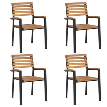 Stapelbare Terrasstoelen - 35% Korting | B-keuze, Ophalen of Verzenden, Zo goed als nieuw, Hout, Stapelbaar