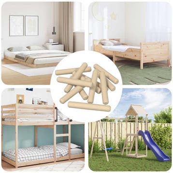 vidaXL Houten Dowels 12000 st Bruin Massief hout, Verzenden, Nieuw