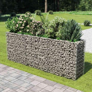 vidaXL Gabion plantenbak verhoogd 270x50x100 cm, 100 cm of meer, Verzenden, Nieuw, Metaal