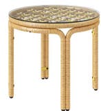 Ronde Rotan Bijzettafel Ø50 cm – Glas en Weerbestendig, Verzenden, Nieuw