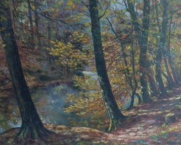 Frans VAN GENESEN - °1887 / +1945 - Boslandschap met rivier