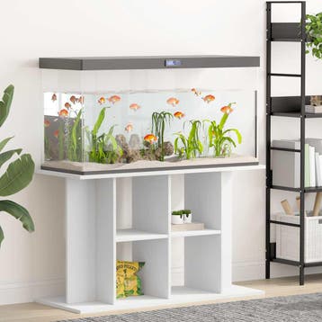 vidaXL Aquariumstandaard 100x40x60 cm bewerkt hout wit, Dieren en Toebehoren, Verzenden, Nieuw