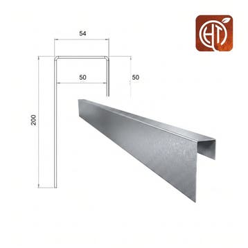 Verzinkt staal u-profiel 300x5,4x20cm, Overige materialen, Minder dan 25 cm, Border, Minder dan 25 cm
