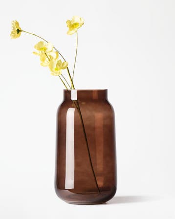 HEMA Vaas 15x30cm Bink glas bruin, Verzenden, Nieuw