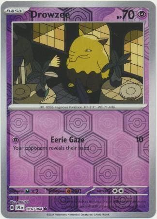 Drowzee 016/064 reverse holo Shrouded fable, Ophalen of Verzenden, Nieuw, Losse kaart, Foil
