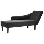 vidaXL Chaise longue met rechterarmleuning stof zwart, Verzenden, Nieuw