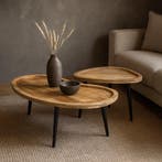 Salontafel Mangohout S Timo - Set Van 2, Verzenden, Nieuw, Industriële meubels, Overige vormen