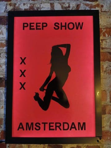 Amsterdam red light district reclame - Reclamebord met