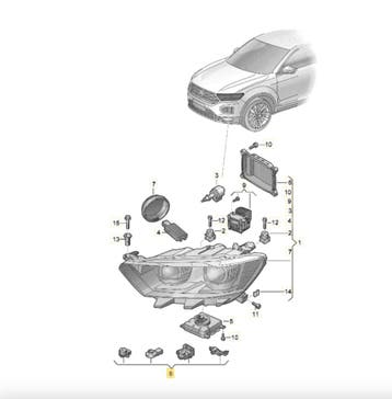 Koplamp reparatieset rechts - Vw T-Roc - OEM: 2Ga998226, Auto-onderdelen, Verlichting, Verzenden, Nieuw