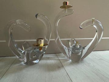 Schneider - Kandelaber (2) - Kristal - Een paar kandelabers.
