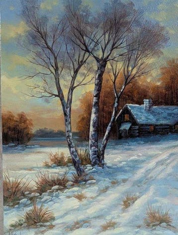 Antonio Barducci (XX-XXI) - Tramonto invernale con baita