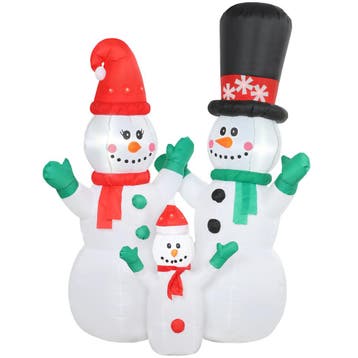 Opblaasbare Sneeuwman Familie, 1,8 M Kerstdecoratie Met LED-, Verzenden, Nieuw