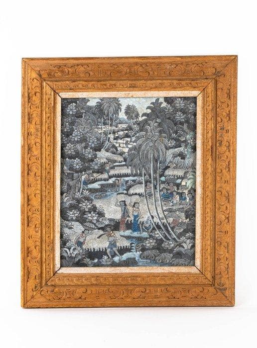 Balinese Folk Art - Jungle Agriculture, Antiek en Kunst, Kunst | Niet-Westerse kunst