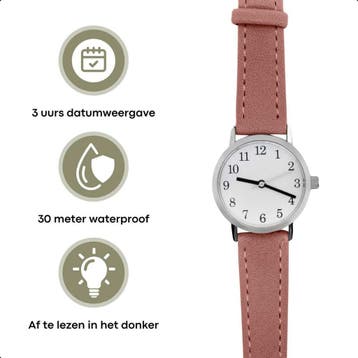 Tyme Santorini Dames Horloge 27mm Wit/Roze - Horloges voor, Ophalen of Verzenden, Zo goed als nieuw