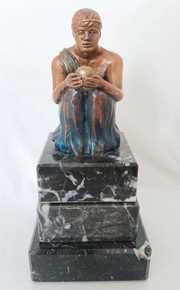 Patrizia Guerresi - sculptuur, Bronze Figur Paris Patrizia