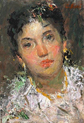 Carlo Borri (1952) - Ritratto di donna, Antiek en Kunst, Kunst | Schilderijen | Klassiek