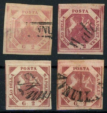 Italiaanse oude staten - Napels 1858 - Wapen van de Twee, Gestempeld