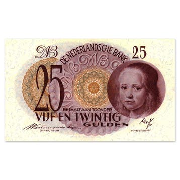25 Gulden Meisje in blauw 1945 Fr, Verzenden