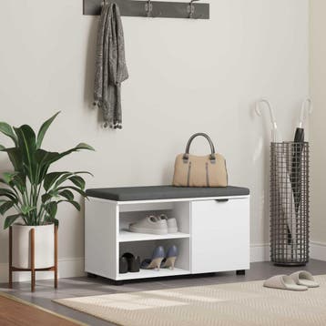 vidaXL Halbank Wit 80 x 38 x 46 cm Geïndustrialiseerd hout, Verzenden, Nieuw