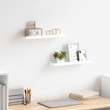vidaXL Fotoplanken 2 st 40x9x3 cm MDF wit, Verzenden, Nieuw