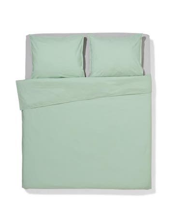 HEMA Dekbedovertrek 200x200/220cm hotel katoen percal, Verzenden, Nieuw, Groen