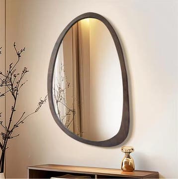Asymmetrische Wandspiegel met Houten Frame, Verzenden, Nieuw