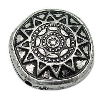 10 x metallook kraal 24 x 7mm gat: 2mm antiek zilverkleur, Ophalen of Verzenden, Nieuw, Kraal