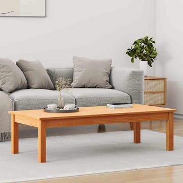 vidaXL Salontafel Max Bruin 110 x 50 x 30 cm Massief, Huis en Inrichting, Tafels | Salontafels, Verzenden, Vierkant, Nieuw, 50 tot 100 cm