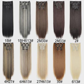 Synthetische Haarverlenging Set: 6 Delen Clip-in Extensions, Verzenden, Nieuw