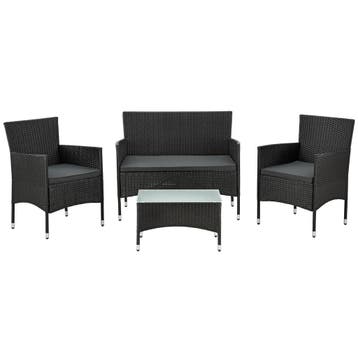Loungeset Fort Myers - Zwart, Verzenden, Nieuw