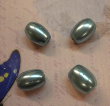 10x Glasparel lichtblauw 8x12mm gat: 1mm (Glasparels), Ophalen of Verzenden, Nieuw, Kraal