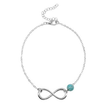 Fako Bijoux - Enkelbandje - Infinity Turquoise - 6mm, Verzenden, Nieuw