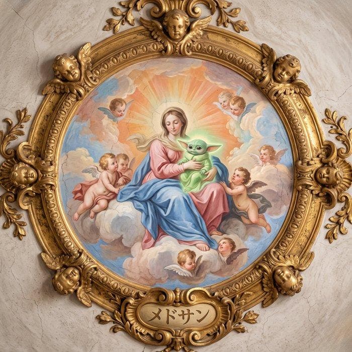 MEDSAN - La Vierge à lEnfant Grogu () - UNIQUE WORK, Antiek en Kunst, Kunst | Designobjecten