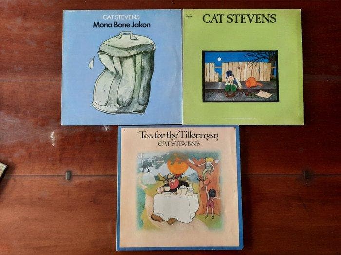 Cat Stevens - 3 Very Early LPs Island Palm Tree Pink Rim in, Cd's en Dvd's, Vinyl Singles
