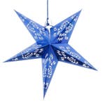 Decoratie kerstster lampion blauw 60 cm - Kerststerren, Ophalen of Verzenden, Nieuw