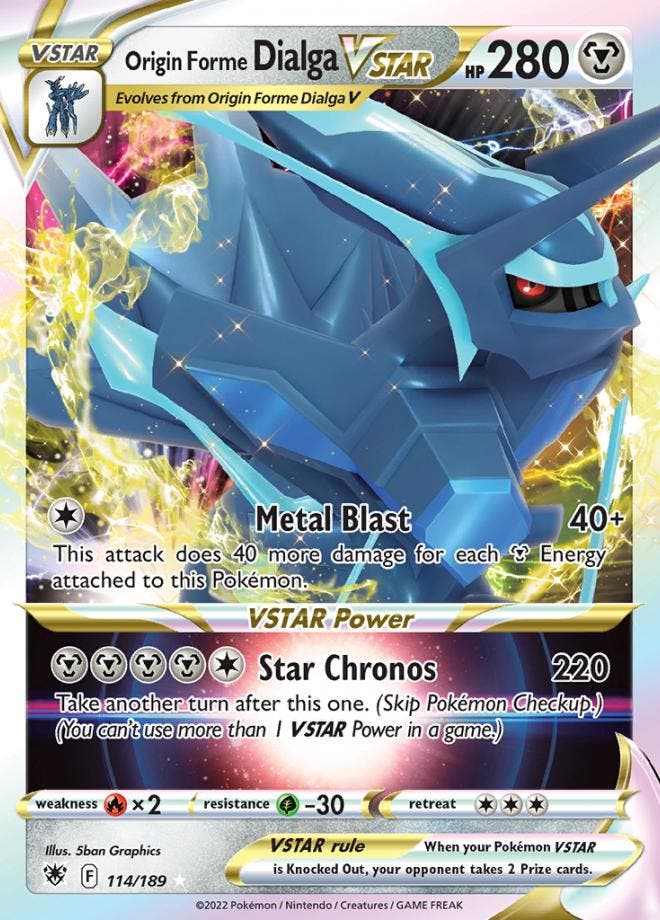 Origin Forme Dialga VSTAR 114/189 Astral Radiance, Hobby en Vrije tijd, Verzamelkaartspellen | Pokémon, Losse kaart, Nieuw, Foil