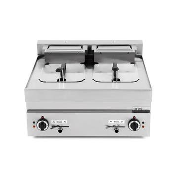 Unni-cooking | Friteuse | 10+10L | 400V | Aftapkranen | 700x, Ophalen of Verzenden, Nieuw in verpakking