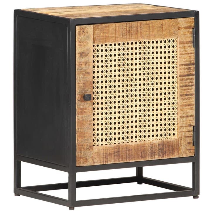 vidaXL Nachtkastje 40x30x50 cm ruw mangohout en natuurlijk, Huis en Inrichting, Slaapkamer | Nachtkastjes, Nieuw, Minder dan 45 cm