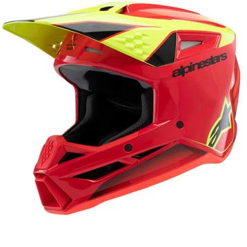 Alpinestars S-M3 Youth Fray Rood Geel Fluo Zwart Offroad, Nieuw met kaartje, Overige merken, Heren, Offroadhelm
