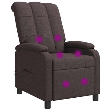 vidaXL Massage Recliner Donkerbruin Stof, Verzenden, Nieuw