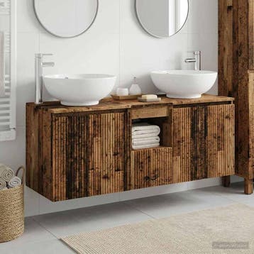 vidaXL Badkamerkastenset 3 st Oud hout 49,5 x 44,5 x 65 cm, Verzenden, Nieuw
