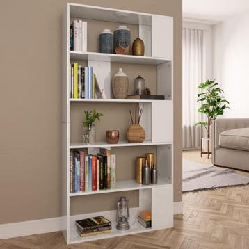 vidaXL Boekenkast/kamerscherm 80x24x159 cm hoogglans wit, Verzenden, Nieuw, 50 tot 100 cm, Minder dan 25 cm