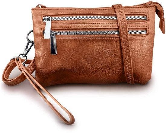 THL Design Dames Schoudertas  Klein tasje veel Vakken bruin, Sieraden, Tassen en Uiterlijk, Tassen | Schoudertassen, Bruin, Nieuw
