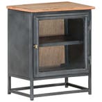 vidaXL Nachtkastje 40x30x50 cm massief acaciahout grijs, Minder dan 45 cm, Verzenden, Nieuw, Minder dan 55 cm