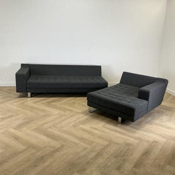 Naughtone Clyde hoekbank (bxd) 296x130 cm, grijs, Ophalen of Verzenden, Gebruikt