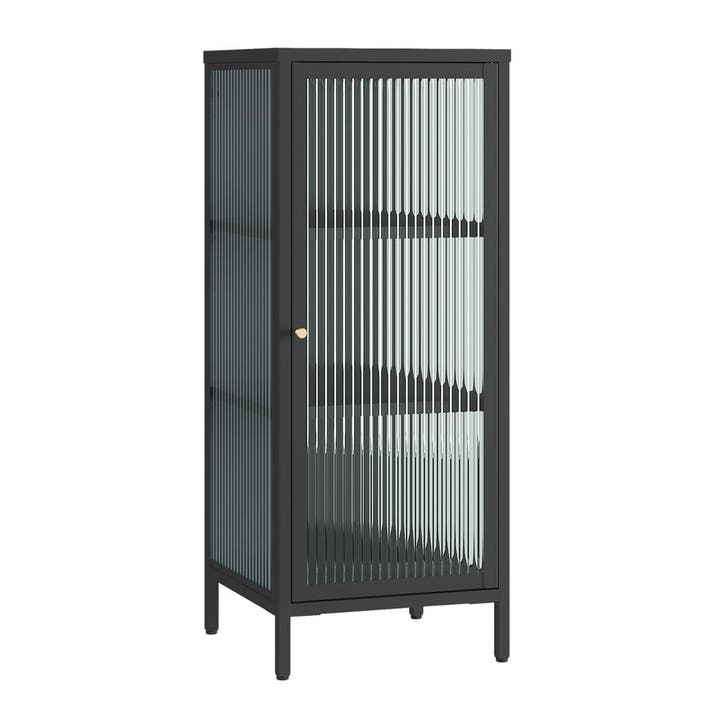 Vitrinekast Vinterhavn metalen opbergkast 100x40x40 cm zwart, Huis en Inrichting, Kasten | Vitrinekasten, Verzenden